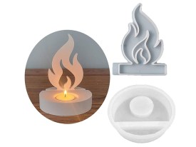 Molde silicona portavela llama 